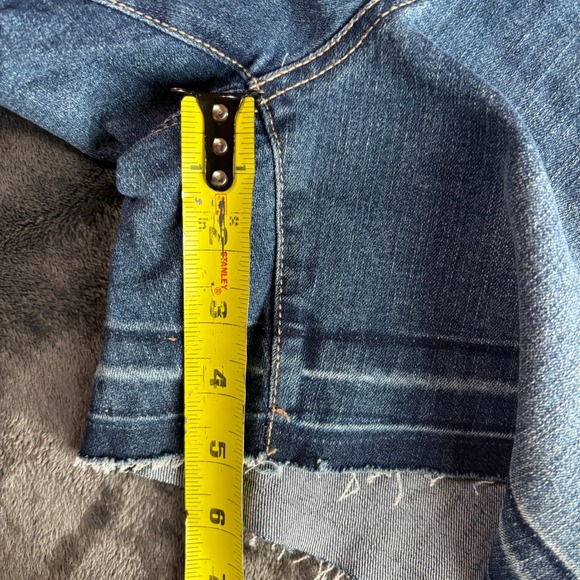 Terra Sky Womens Denim Shorts Embroidered Side Trim Frayed Hem Blue Size 16W - Picture 6 of 7